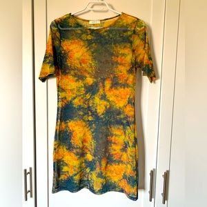 DOLLS KILL MESH DRESS IN COLOUR VOLCANIC SIZE M